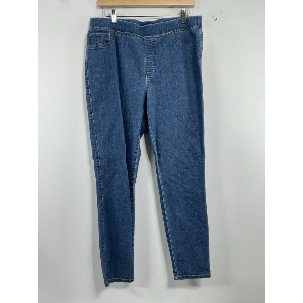 Womans Excellent Architect Pullon Blue Jeans Lg. 32 In Elastic Waist 0237/D-5
